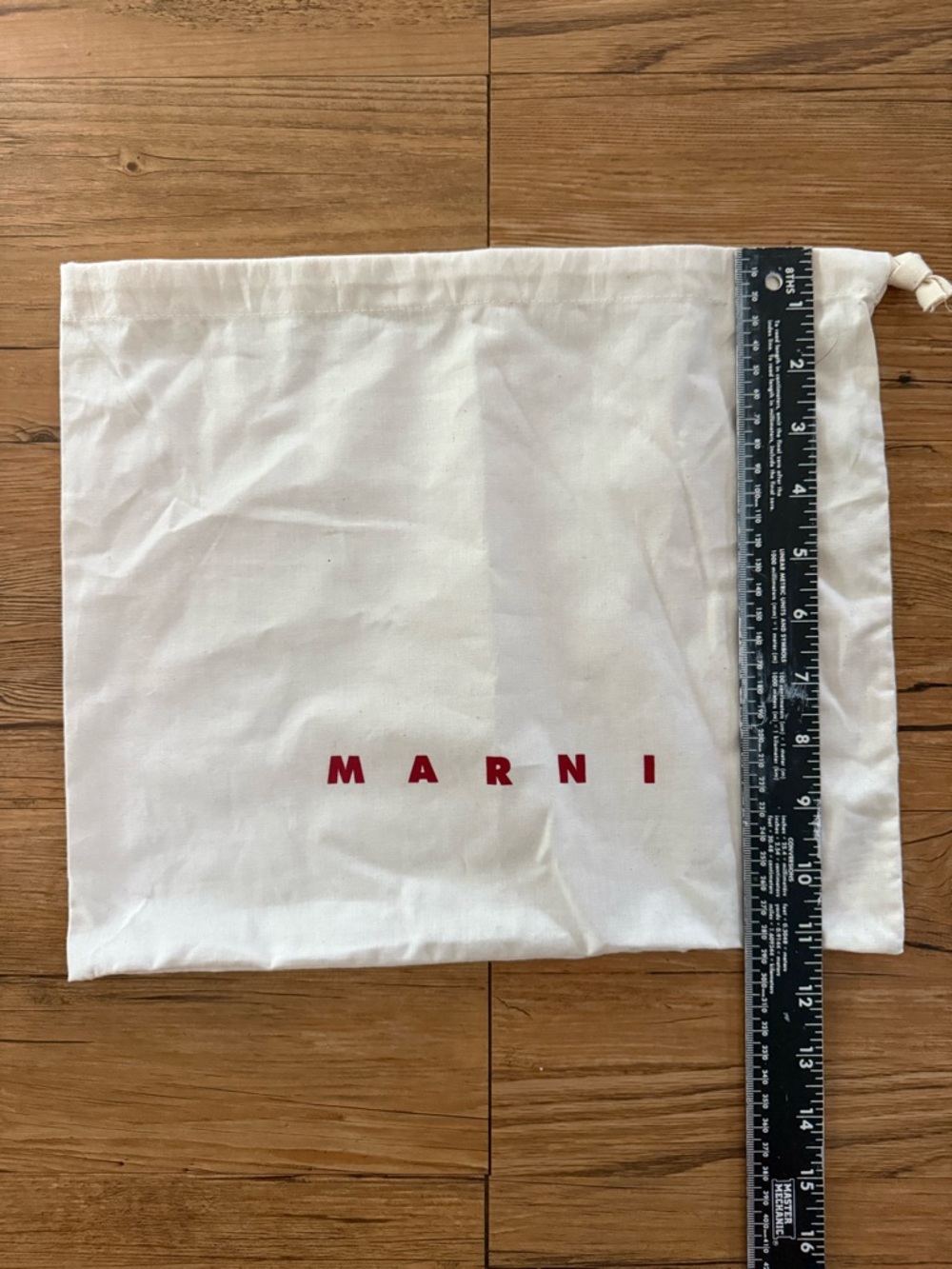 Marni Cotton Dust Bag | Cream Canvas Drawstring Storage Pouch - Picture 3 of 4